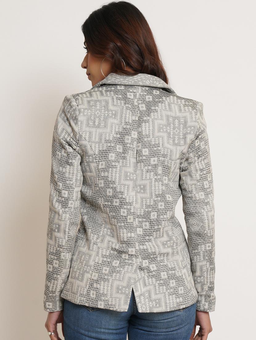 lapel neck casual blazer - 19598725 - Standard Image - 2