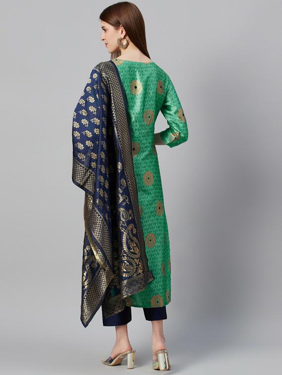self design straight pant unstitched suit - 19600417 - Standard Image - 2