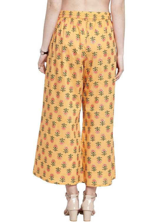 yellow printed cullottes palazzo - 19600789 - Standard Image - 2