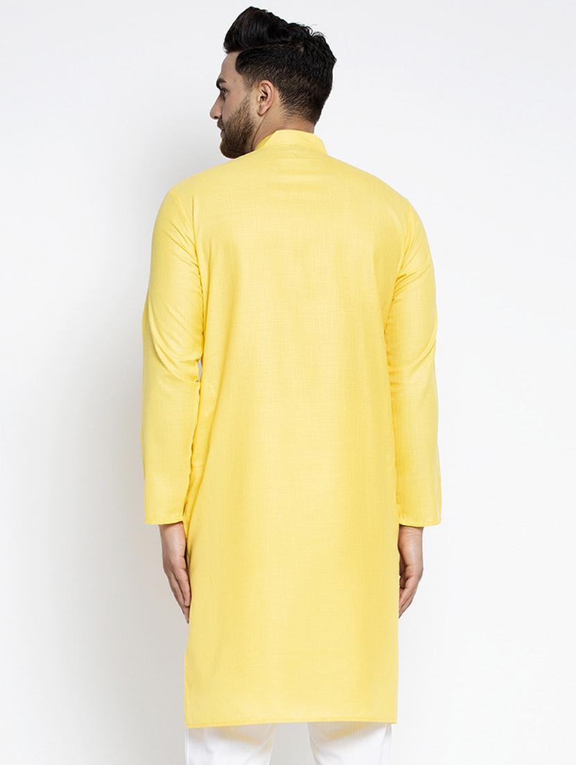 yellow solid cotton kurta - 19600807 - Standard Image - 2