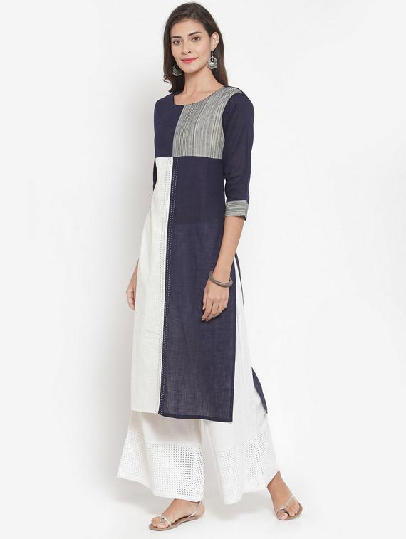 round neck straight kurta - 19601060 - Standard Image - 2
