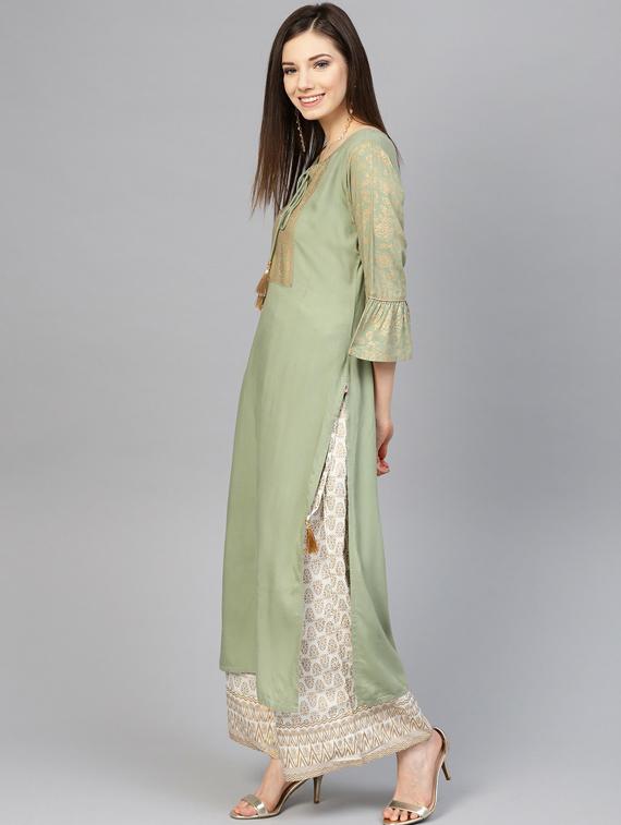 key hole neck straight kurta - 19601088 - Standard Image - 2