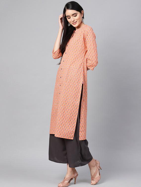 mandarin collar straight kurta - 19601096 - Standard Image - 2