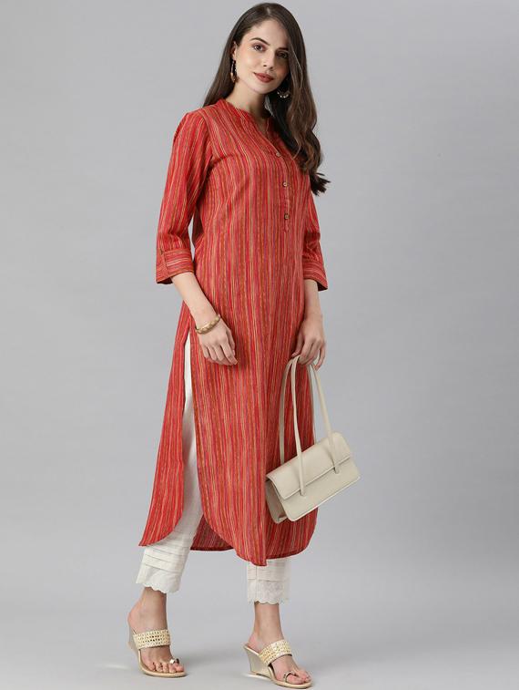 mandarin collar straight kurta - 19601199 - Standard Image - 2