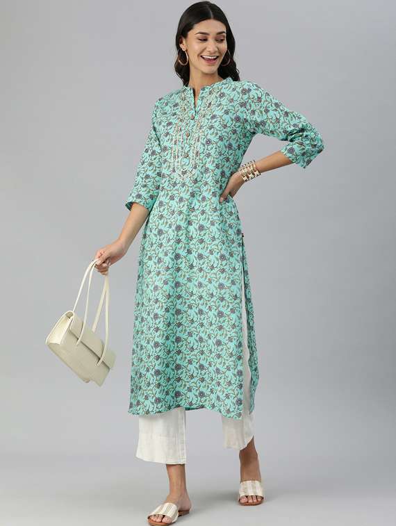 women's straight kurta - 19601202 - Standard Image - 2