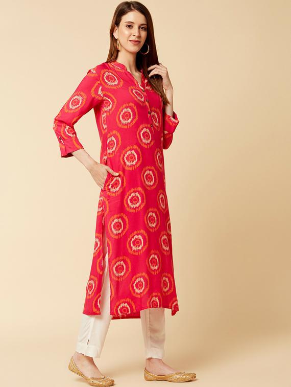 mandarin collar kurta pant set - 19601275 - Standard Image - 2