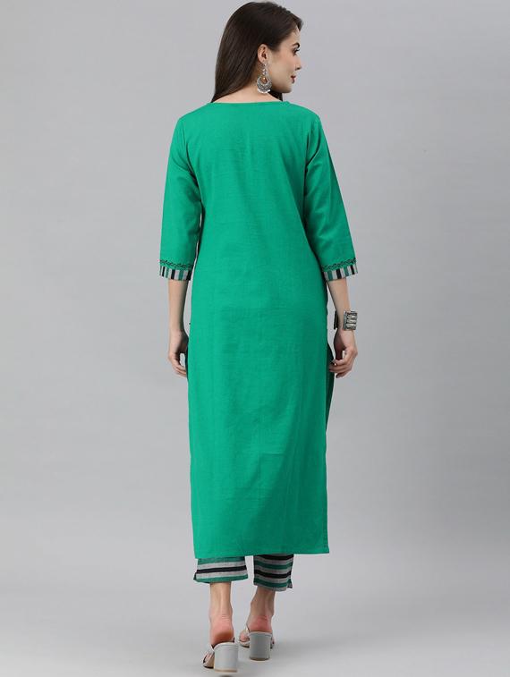 round neck kurta pant set - 19601313 - Standard Image - 2