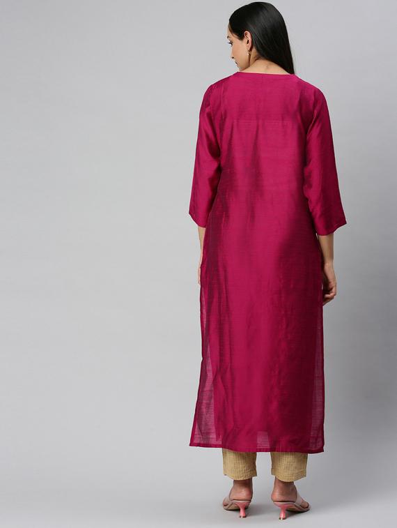 round neck kurta pant set - 19601319 - Standard Image - 2