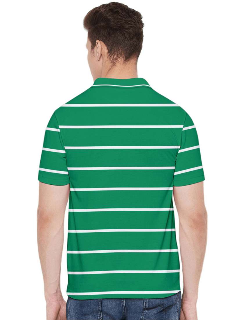 green stripes cotton polo t-shirt - 19601335 - Standard Image - 2