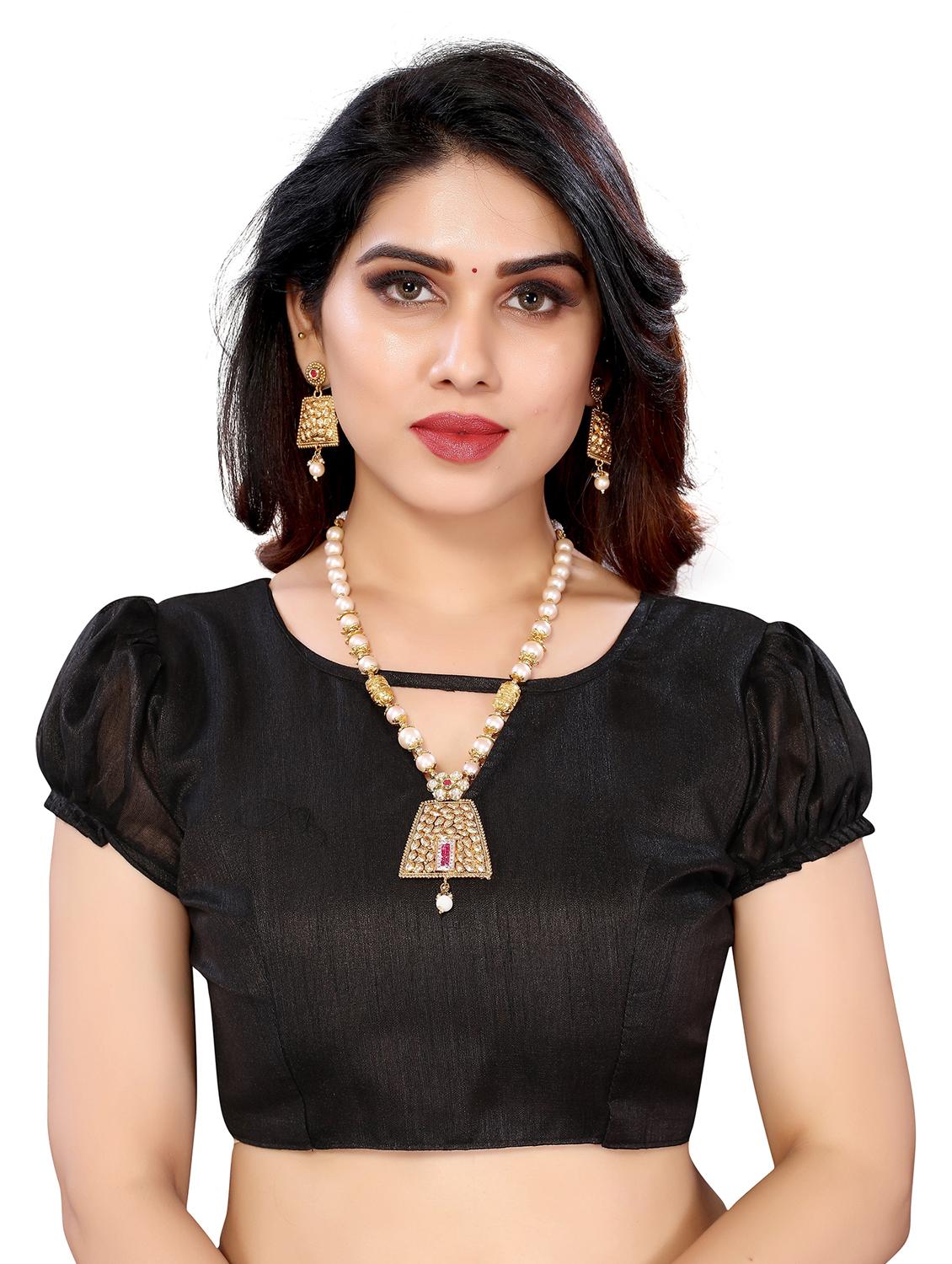 embroidered bordered saree with blouse - 19602393 - Standard Image - 2