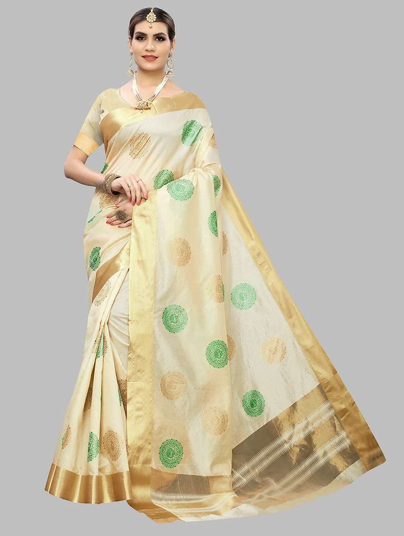 printed kasavu saree with blouse
