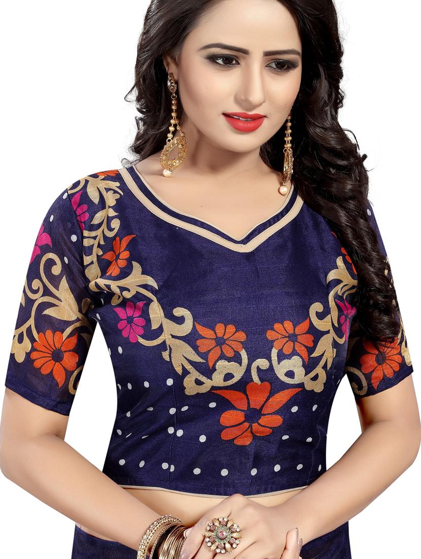 floral woven saree with blouse - 19603125 - Standard Image - 2