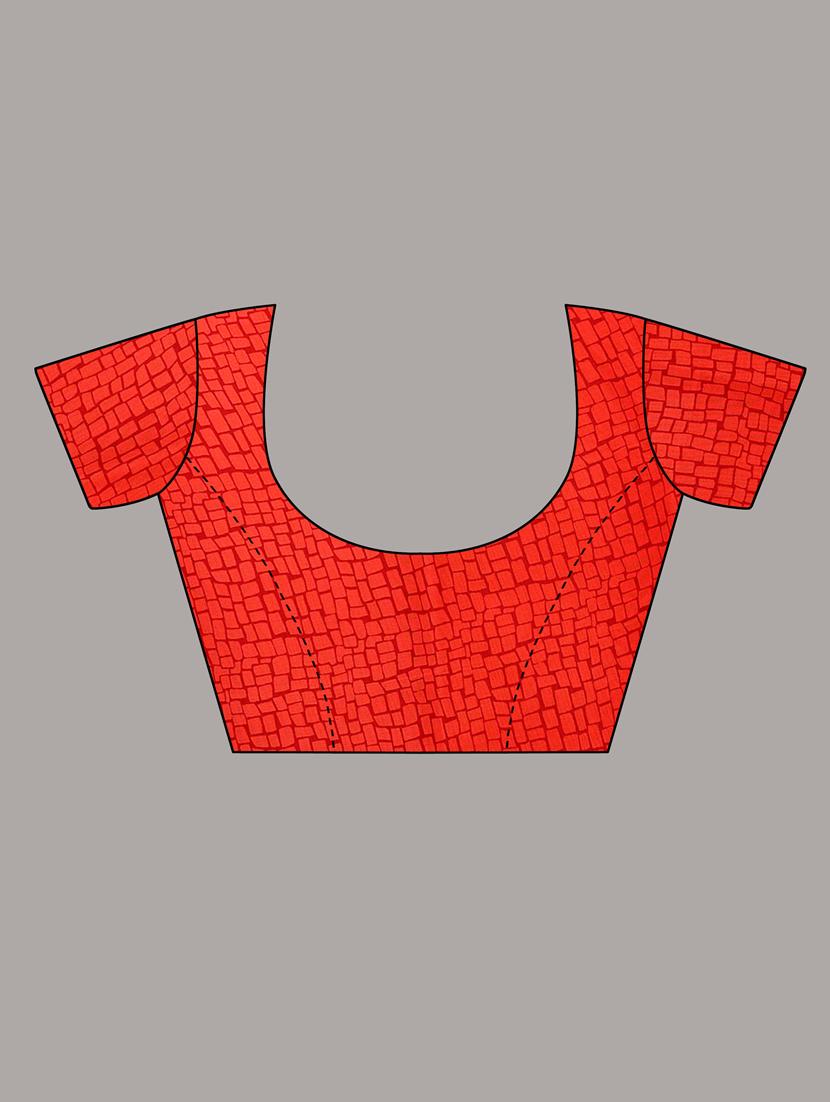 geometric printed woven saree with blouse - 19603213 - Standard Image - 2