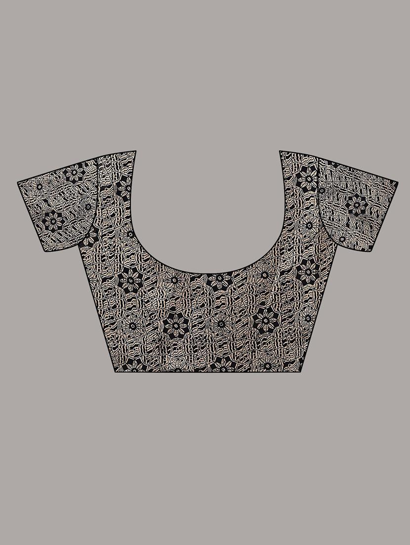 ditsy floral woven saree with blouse - 19603214 - Standard Image - 2