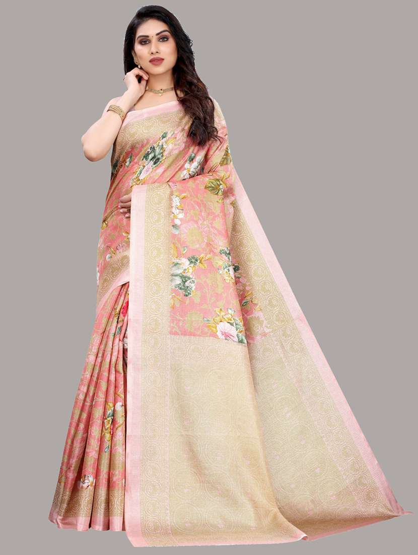 ditsy floral banarasi saree with blouse