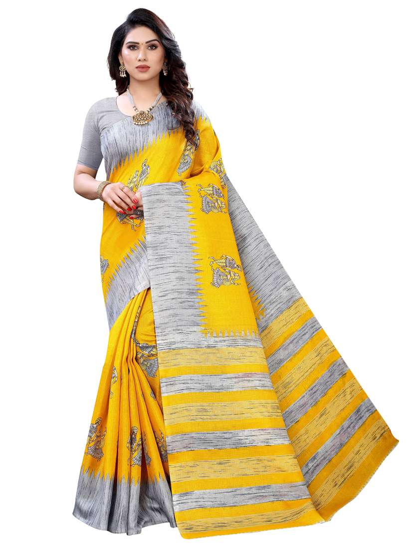 self design printed saree with blouse