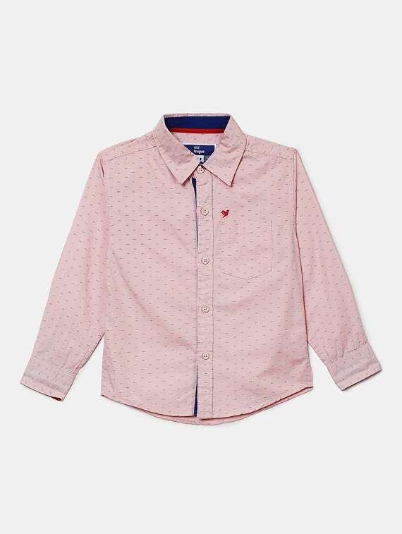 mandarin collar printed shirt