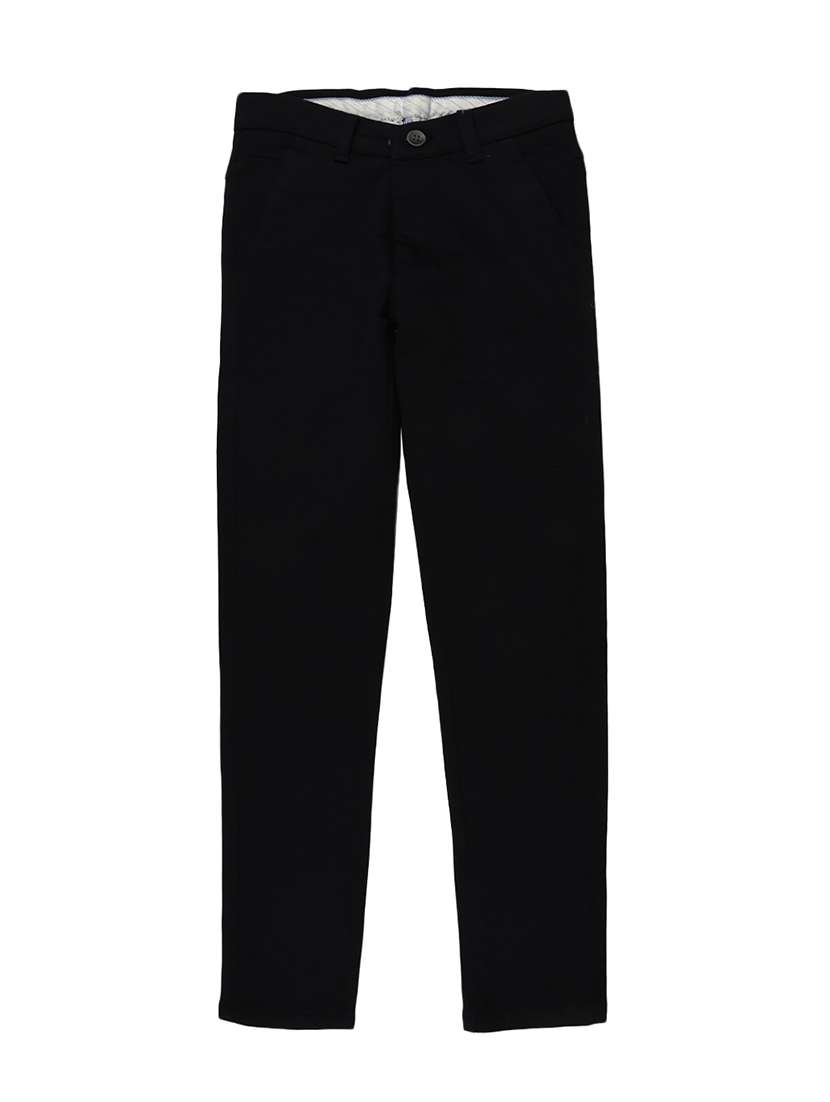 navy blue cotton casual trouser