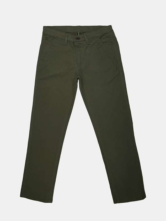 green cotton casual chinos