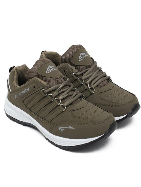 olive men's lace up sports shoes - 19607994 -  Zoom Image - 0