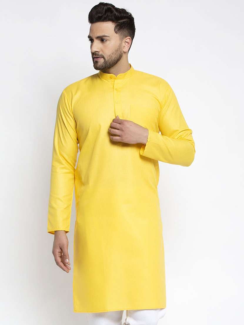 mandarin collar solid cotton kurta