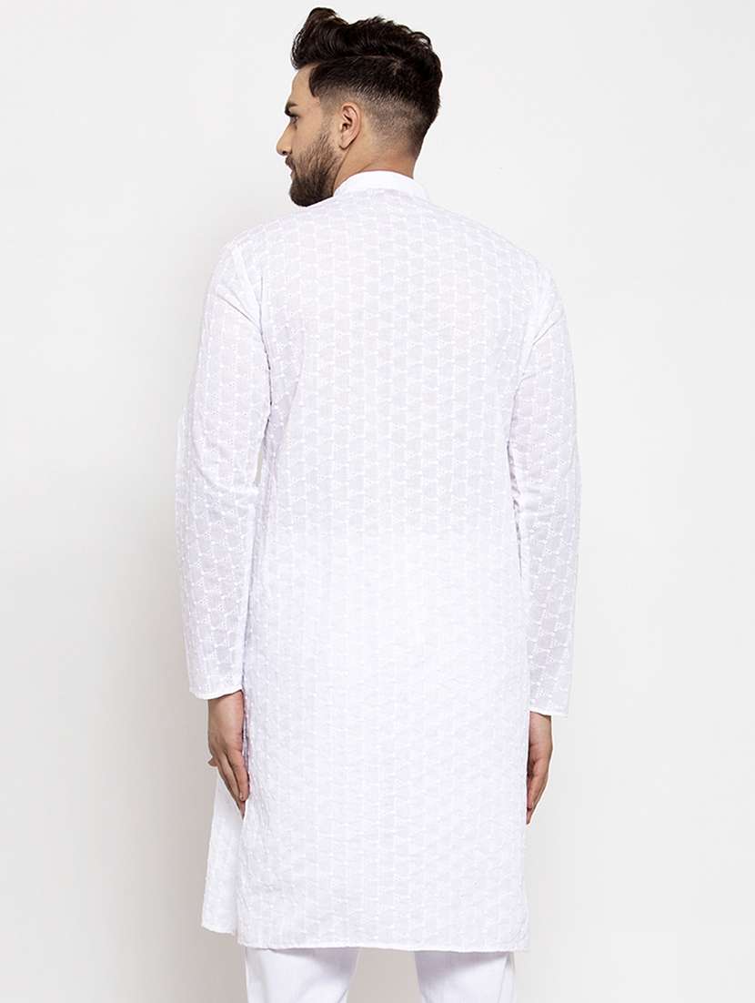 mandarin collar cotton kurta - 19608015 -  Standard Image - 2