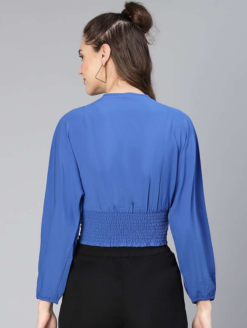 Women's Blouson V Neck Top - 19608140 -  Standard Image - 2