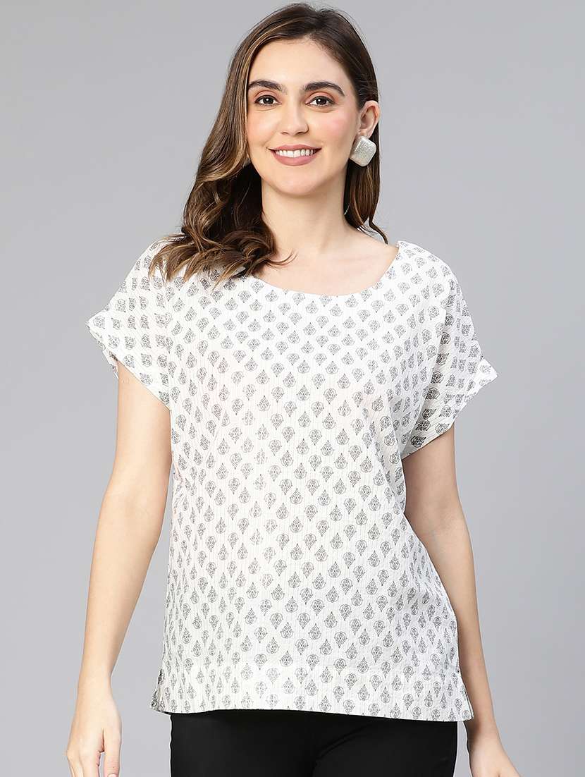 women's straight round neck top - 19608153 -  Zoom Image - 0