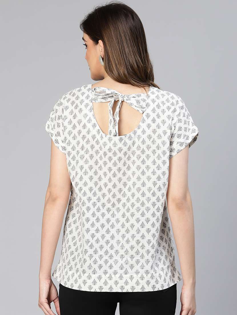women's straight round neck top - 19608153 - Standard Image - 2