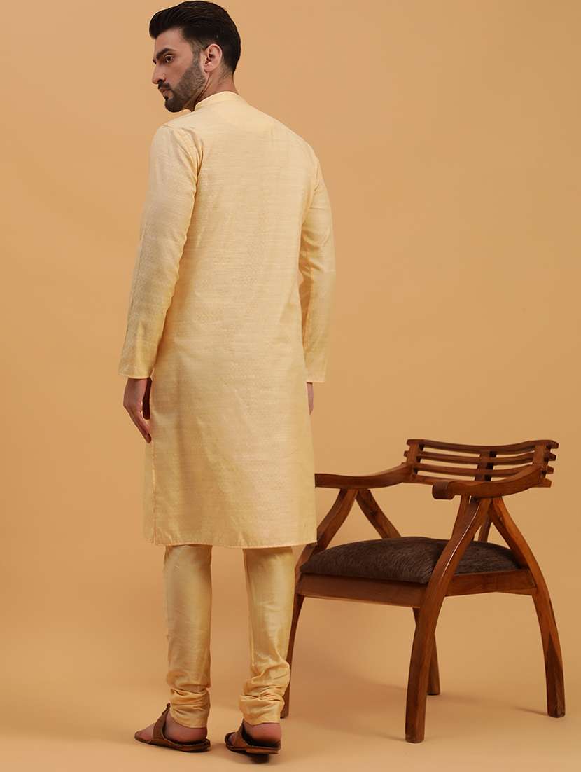 men self design mandarin neck long kurta - 19608215 - Standard Image - 2