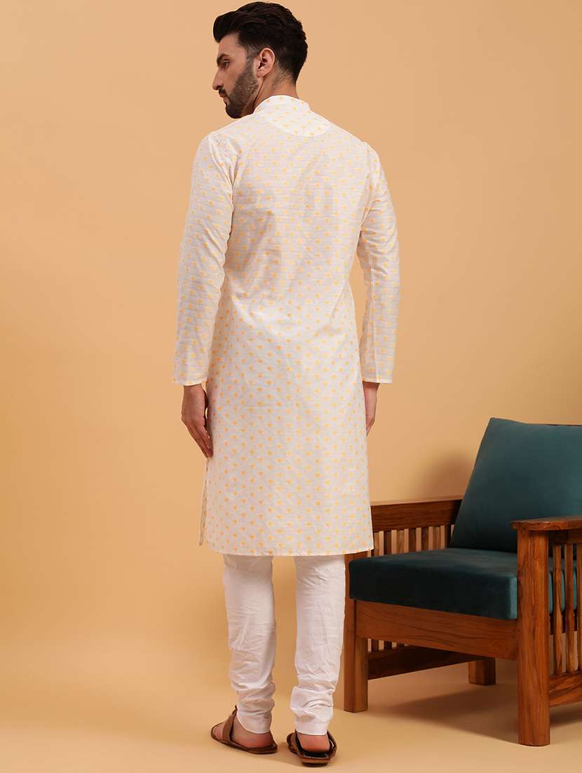 men self design mandarin neck long kurta - 19608223 - Standard Image - 2