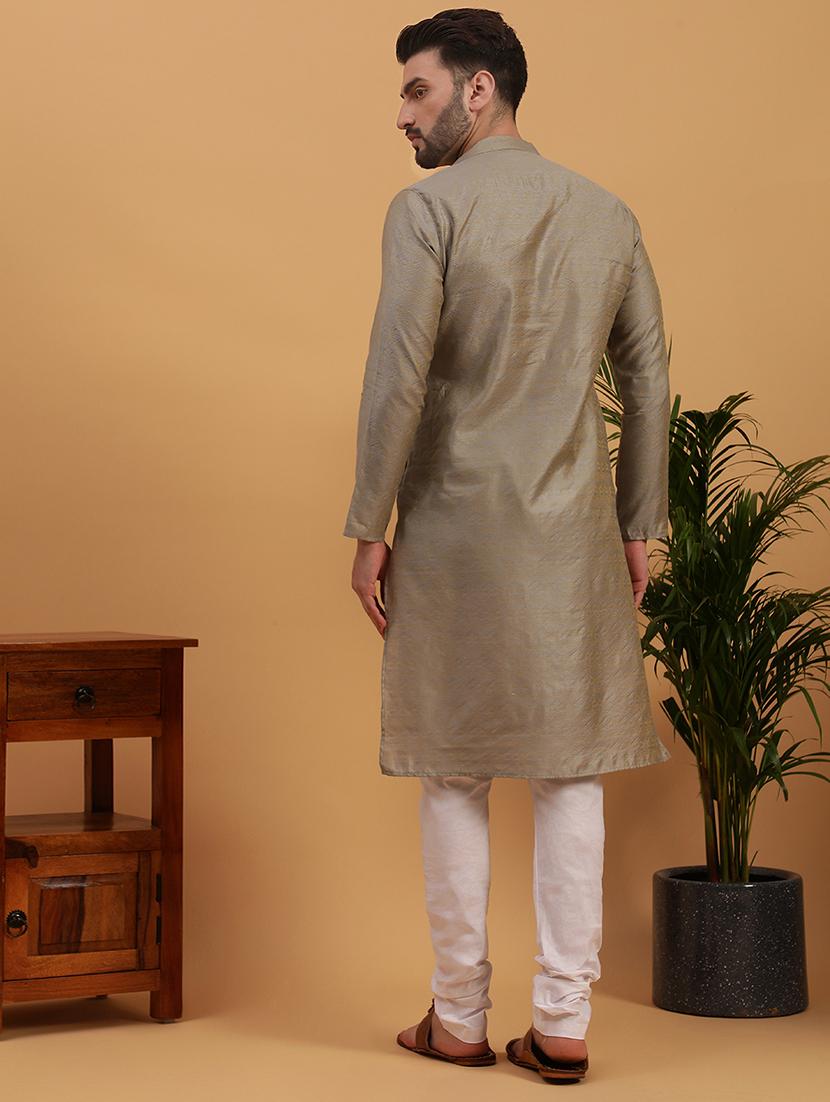 men self design mandarin neck long kurta - 19608231 - Standard Image - 2