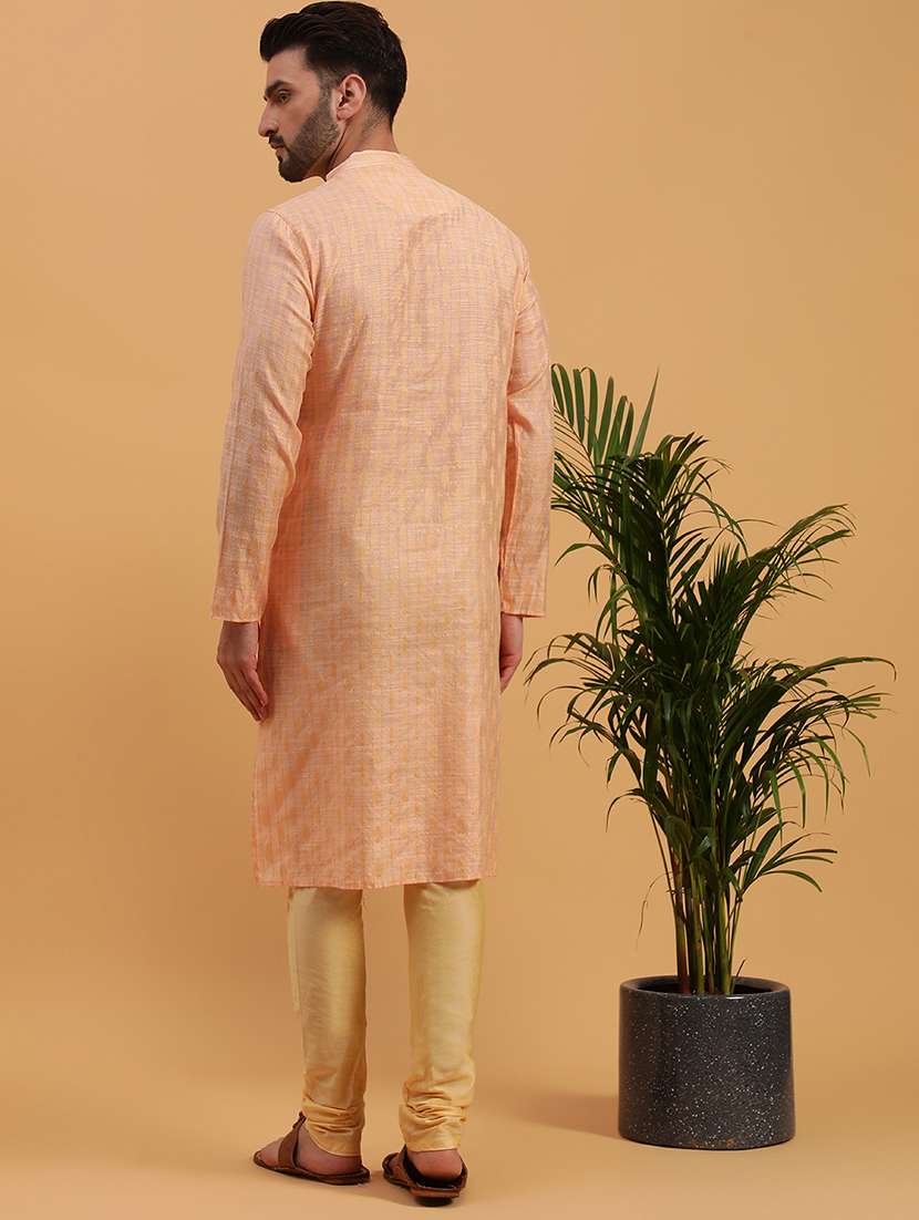 Mandarin Collar Cotton Kurta - 19608236 -  Standard Image - 2