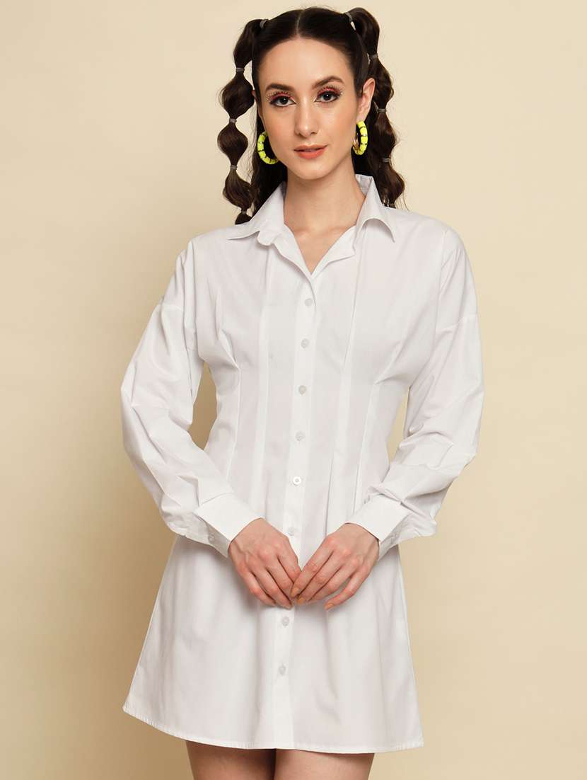 women's shirt solid dress