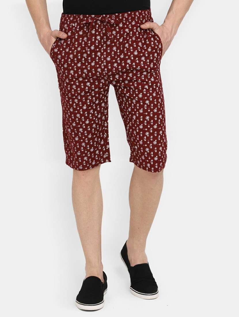 mid rise printed three fourth