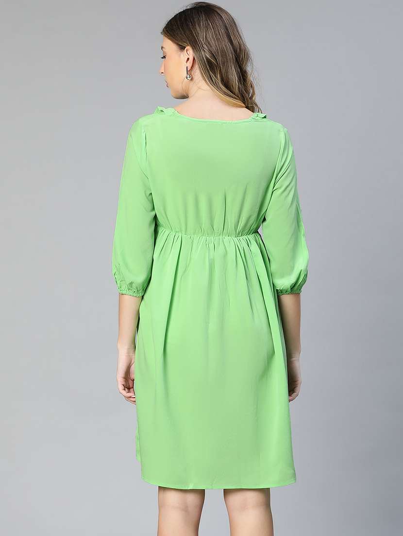 green solid maternity wear dress - 19608751 -  Standard Image - 2