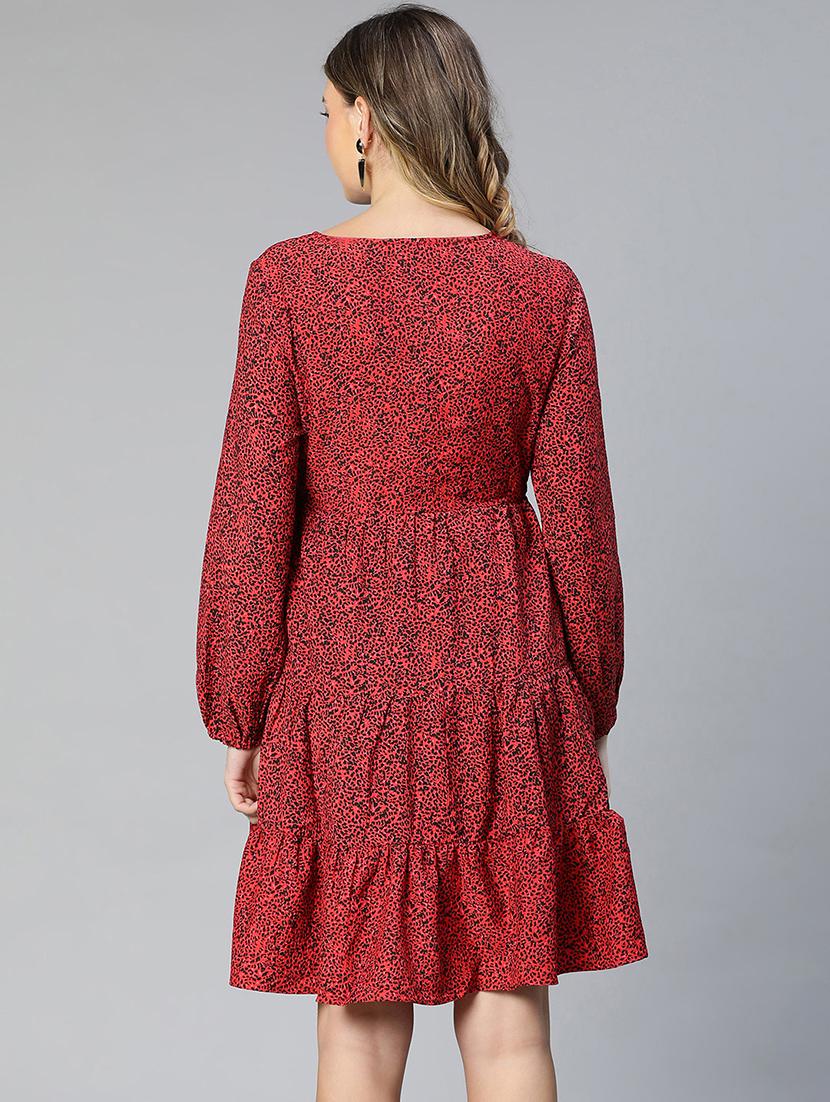 red animal printed maternity wear dress - 19608757 - Standard Image - 2