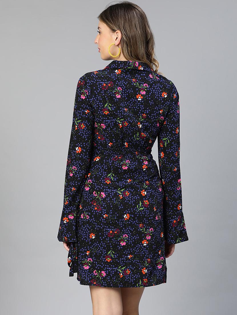 black floral printed maternity wear dress - 19608762 - Standard Image - 2