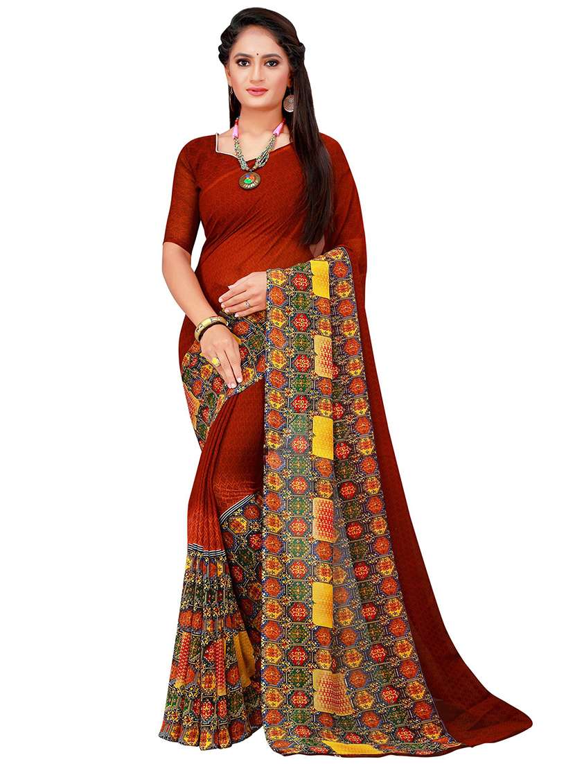 pack of 2 printed combo saree with blouse - 19613655 -  Standard Image - 2