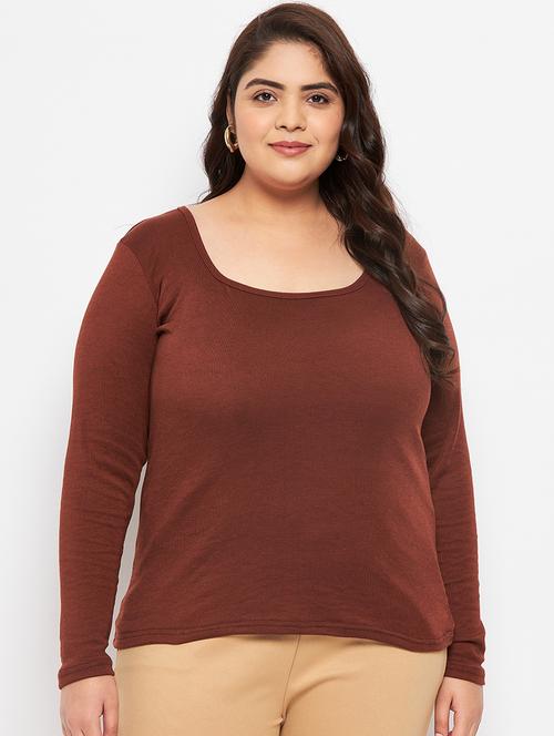 women's straight round neck top - 19614291 - Standard Image - 0