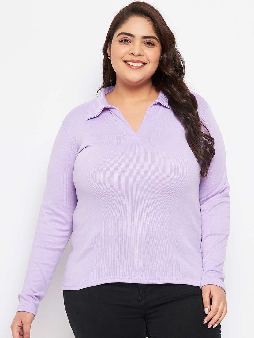 women's straight collared top