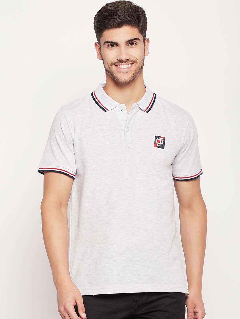 men plain short sleeve regular fit polo t-shirt