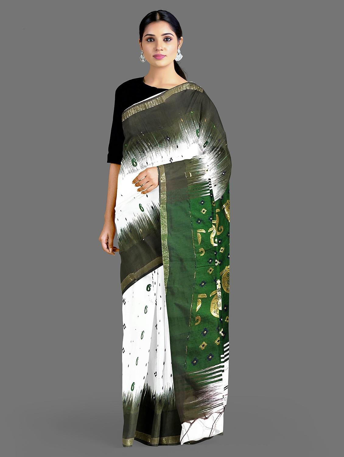 women self design handloom saree with blouse - 19615341 - Zoom Image - 0