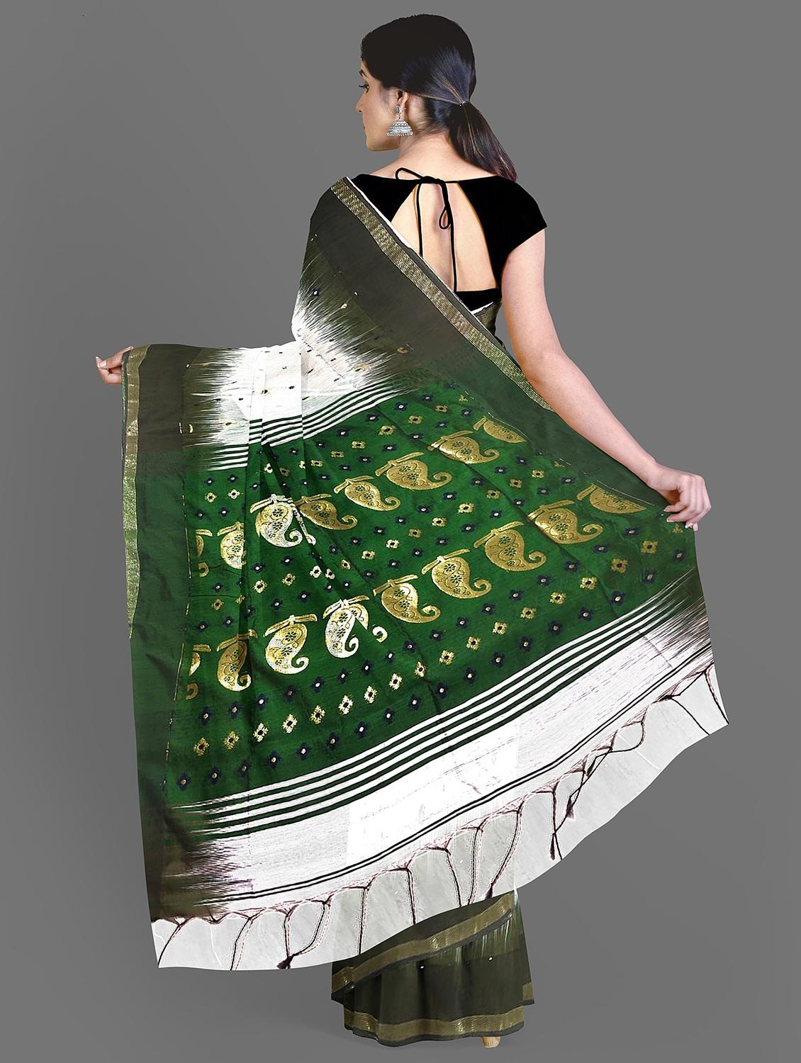women self design handloom saree with blouse - 19615341 - Standard Image - 2