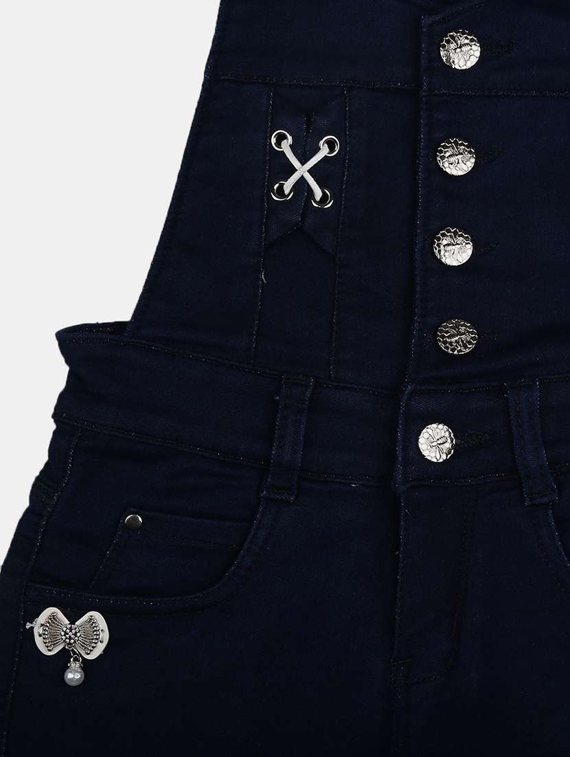 blue solid denim distressed dungaree - 19616175 -  Standard Image - 2