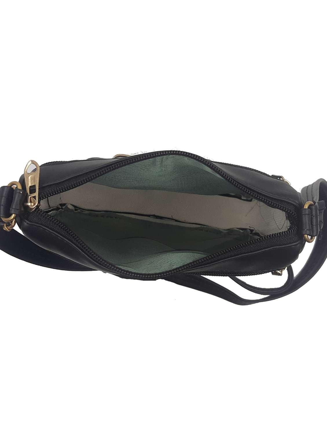 black leatherette sling bag - 19616181 - Standard Image - 2