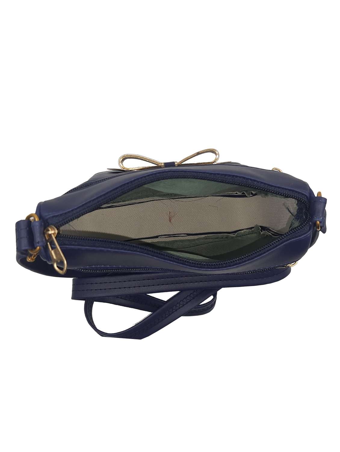 navy blue leatherette sling bag - 19616182 - Standard Image - 2