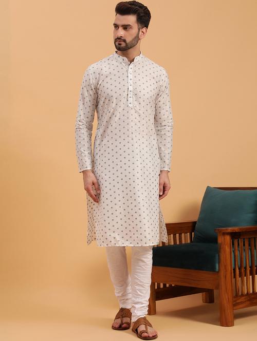 men embroidered kurta churidar ethnic wear set - 19616528 -  Standard Image - 0