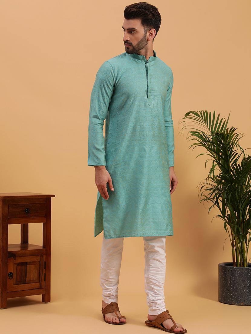 men self design kurta churidar ethnic wear set - 19616530 - Standard Image - 2