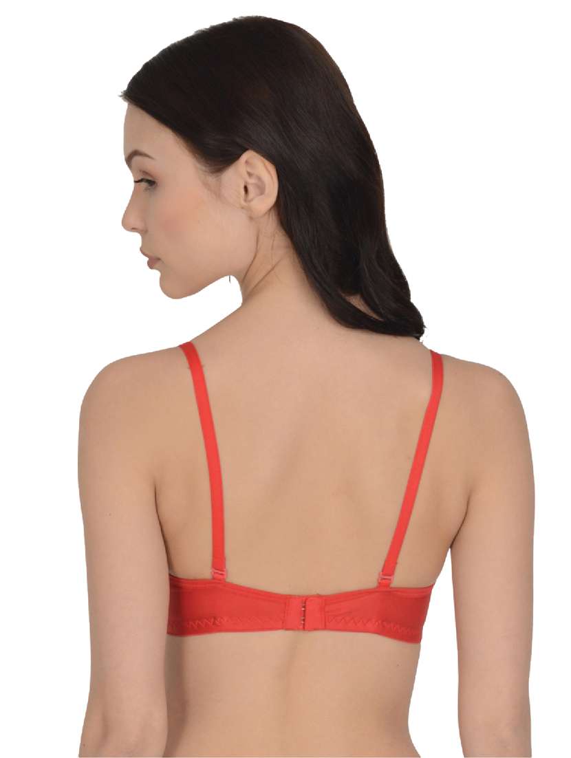 red cotton plunge bra - 19616684 - Standard Image - 2